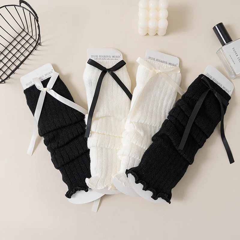 Calentadores de piernas para niñas tejido de invierno estilo Lolita - imagen 3