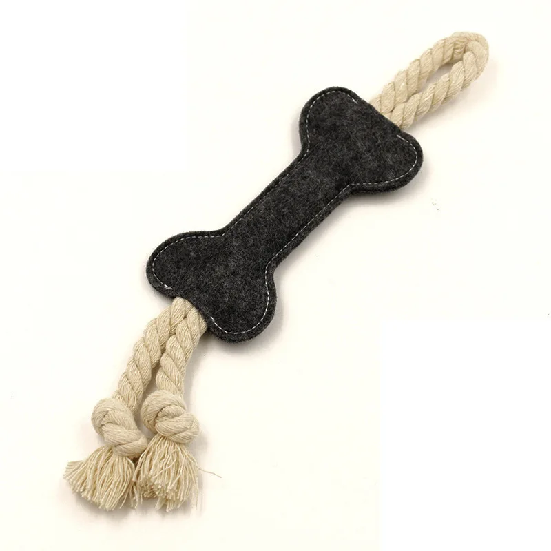 Juguete masticable para perros con forma de hueso en fieltro - imagen 4