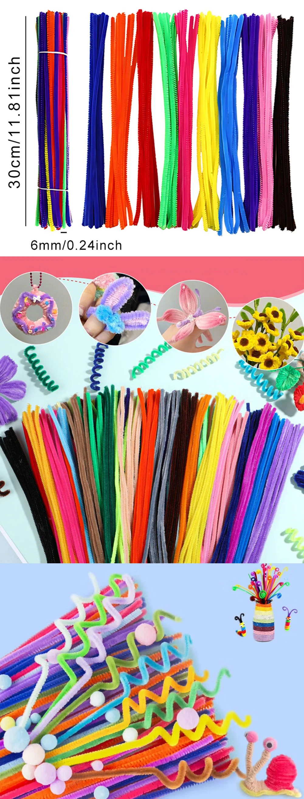 Kit de manualidades con limpiapipas de colores y tijeras