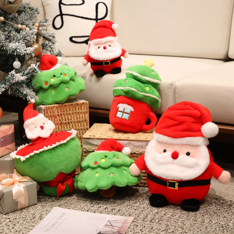 Detalle de textura y diseño del peluche navideño