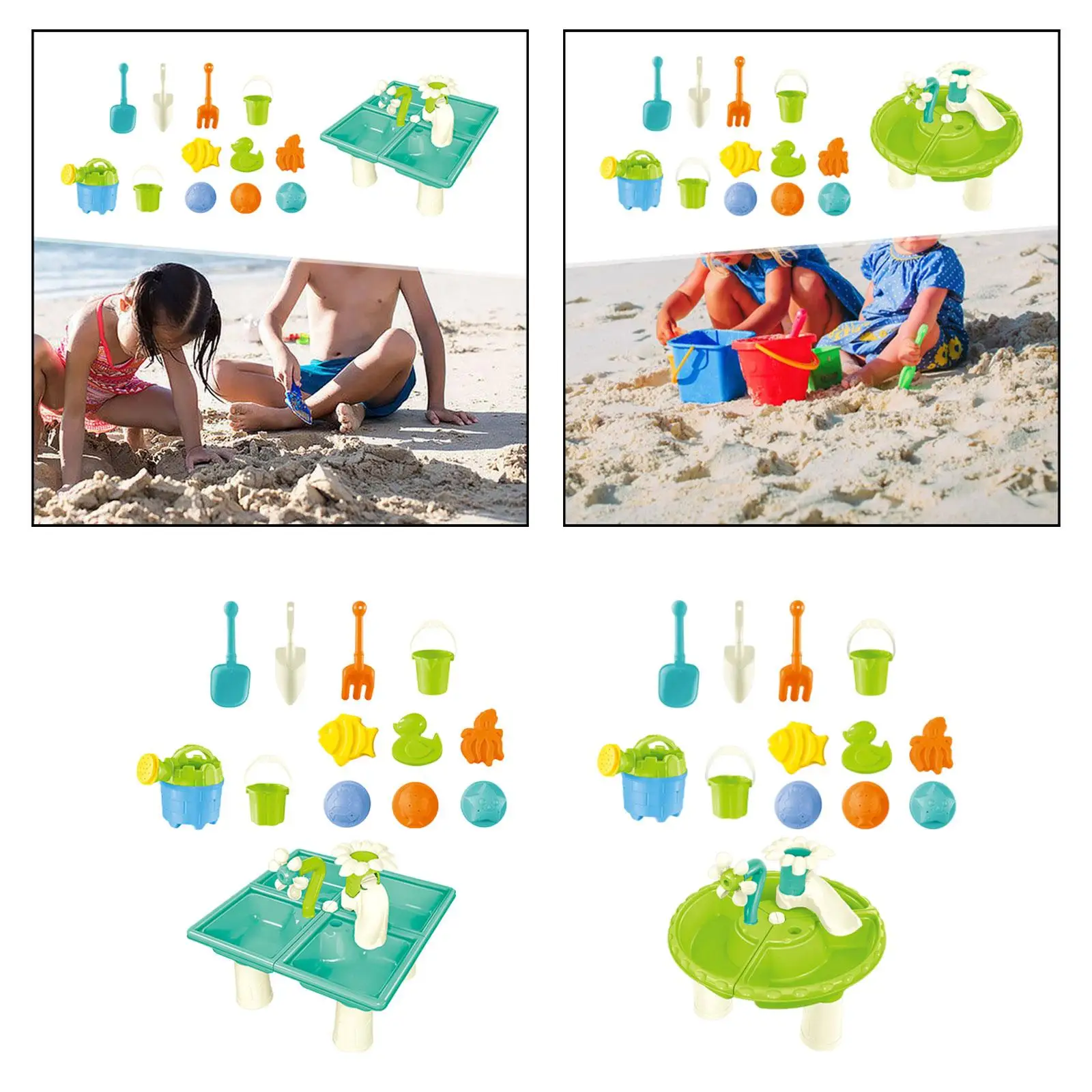 Juguetes de playa multicolor para niños: mesa de arena y agua - imagen 2