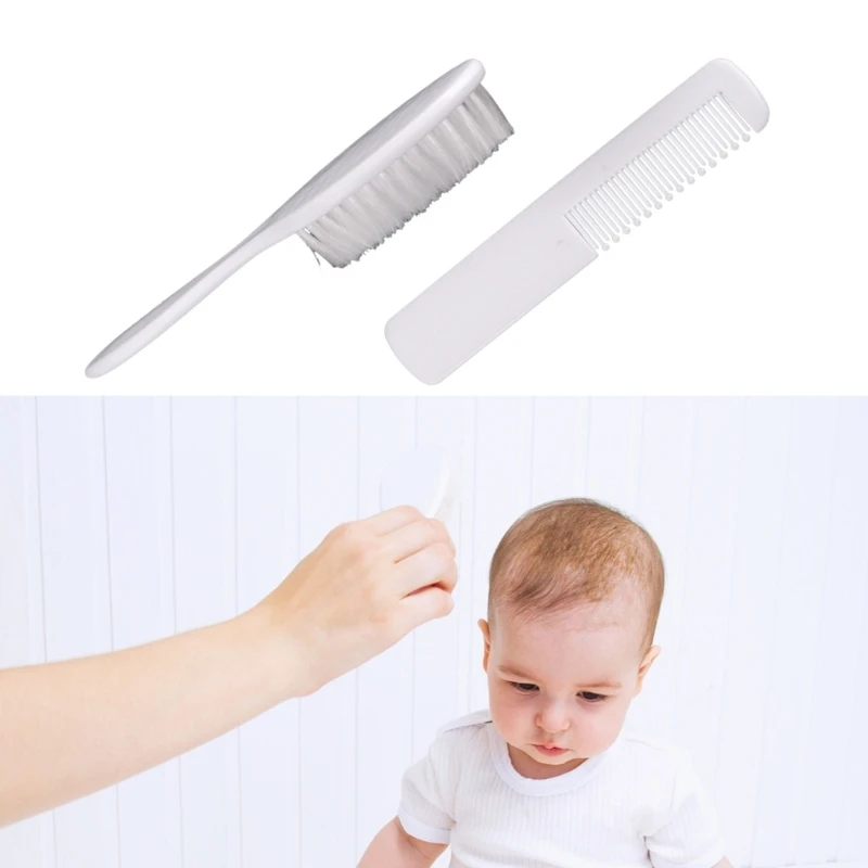 Cepillo y peine suave para peinar el pelo del bebé, gorro de cuna - imagen 3