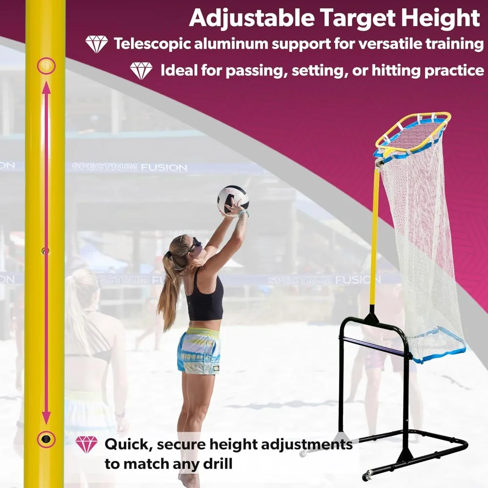 Red de voleibol portátil de práctica con aro y soporte para niños - imagen 3