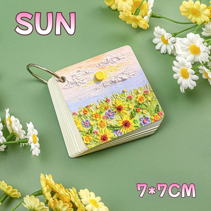 Mini cuaderno en espiral de flores kawaii para notas diarias