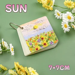 Mini cuaderno en espiral de flores kawaii para notas diarias