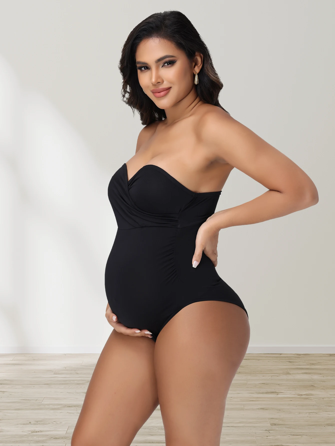 Body premamá sin mangas ajustado con elástico para fotografía - imagen 5