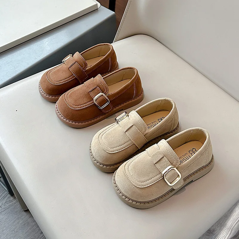 Mocasines de piel serraje para niña cómodos, estilo escolar - imagen 3