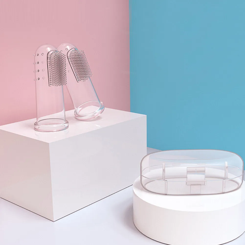 Cepillos de dientes de silicona para bebé doble cara suave