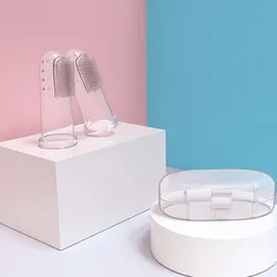 Cepillos de dientes de silicona para bebé doble cara suave