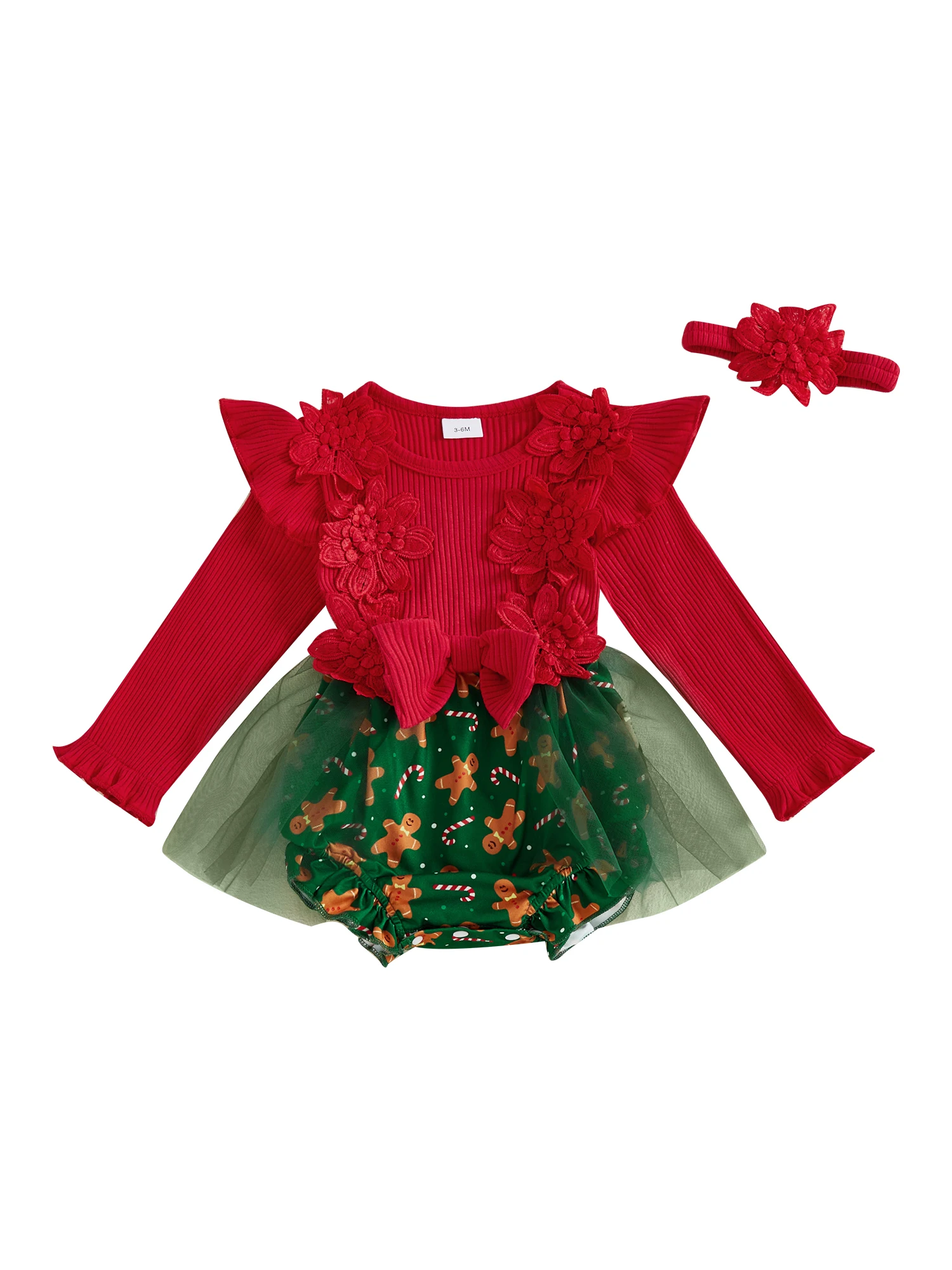 Bebé con conjunto navideño rojo