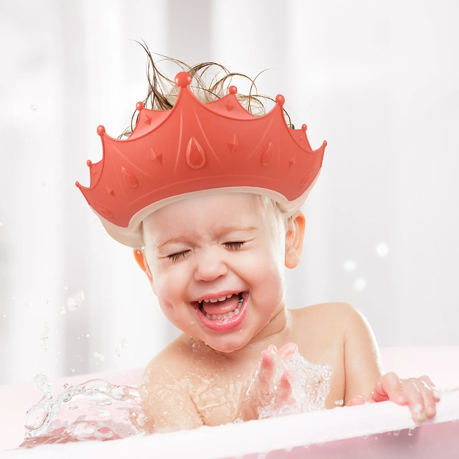 Gorro de baño para bebés ajustable que protege ojos y orejas