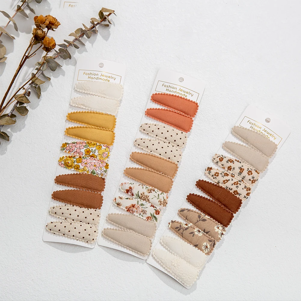 Conjunto de clips para pelo 6 cm con flores estampadas infantiles - imagen 3