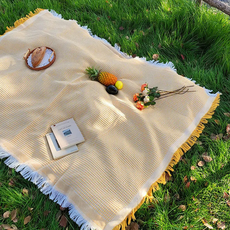 Mantel de picnic exterior en lino para camping y coche - imagen 5