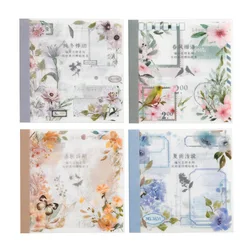 Libro de pegatinas florales con cuatro estaciones para manualidades