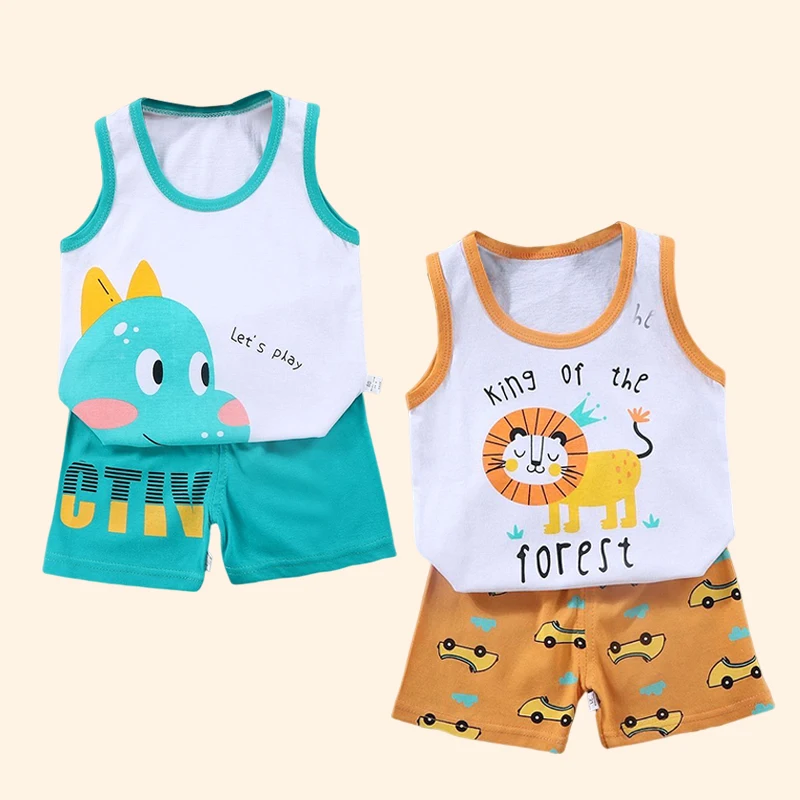 Conjunto niño chaleco y camiseta algodón verano