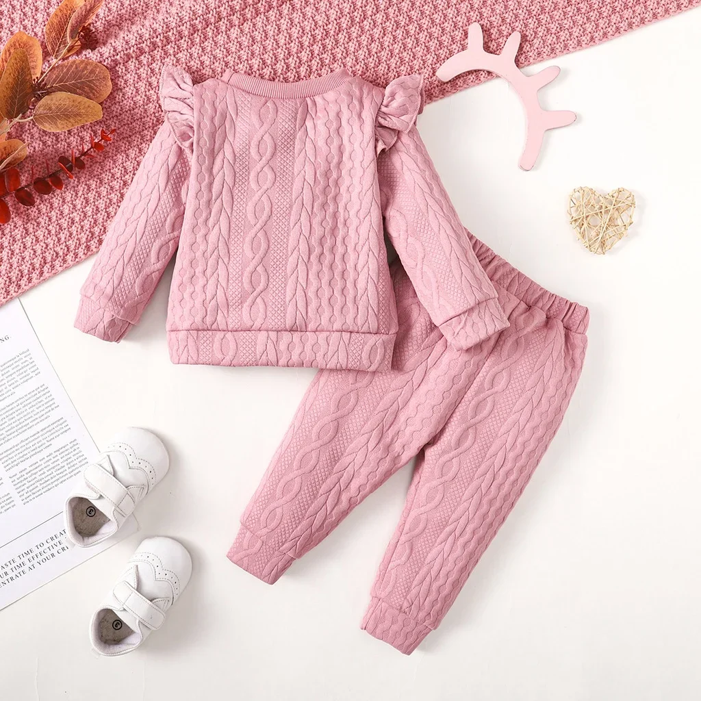 Conjunto infantil para niña de 3-24 meses – Top manga larga y pantalones - imagen 4