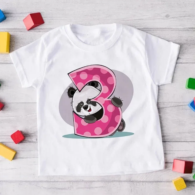 Camiseta panda de cuello redondo unisex para niños – manga corta - imagen 4