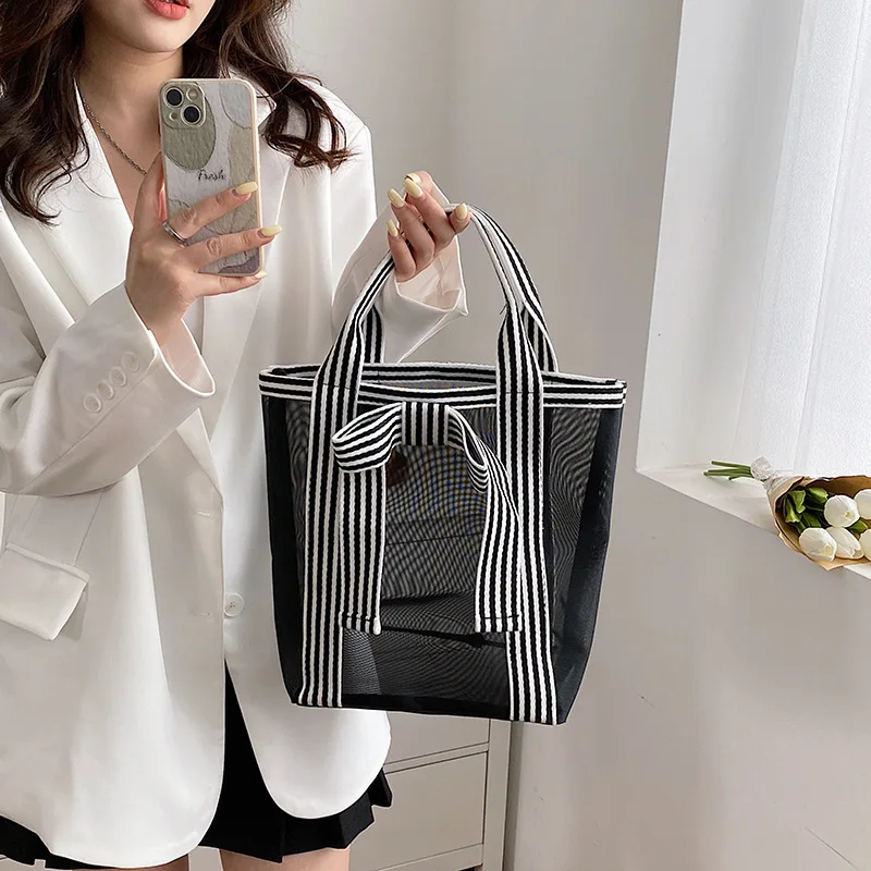 Bolso de pañales malla transparente con lazo para mamá - imagen 5