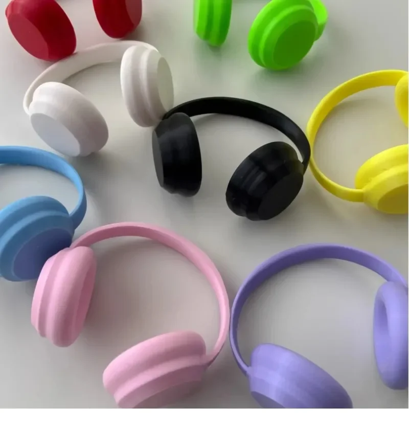 Auriculares de colores macarrón para muñeca LABUBU de 17 cm