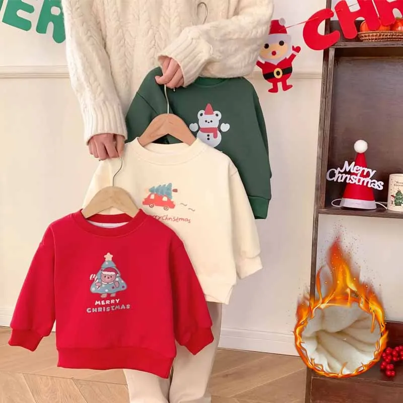 Sudadera acolchada de invierno con motivos navideños para niños - imagen 3