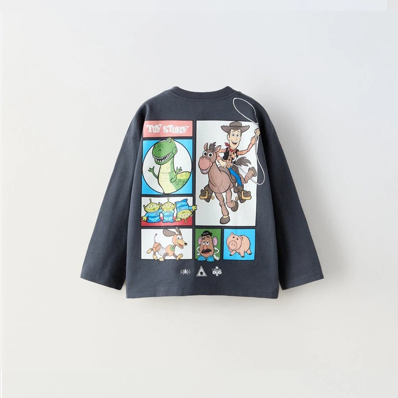 Camiseta niño manga larga holgada estampado monstruo cuello redondo - imagen 5