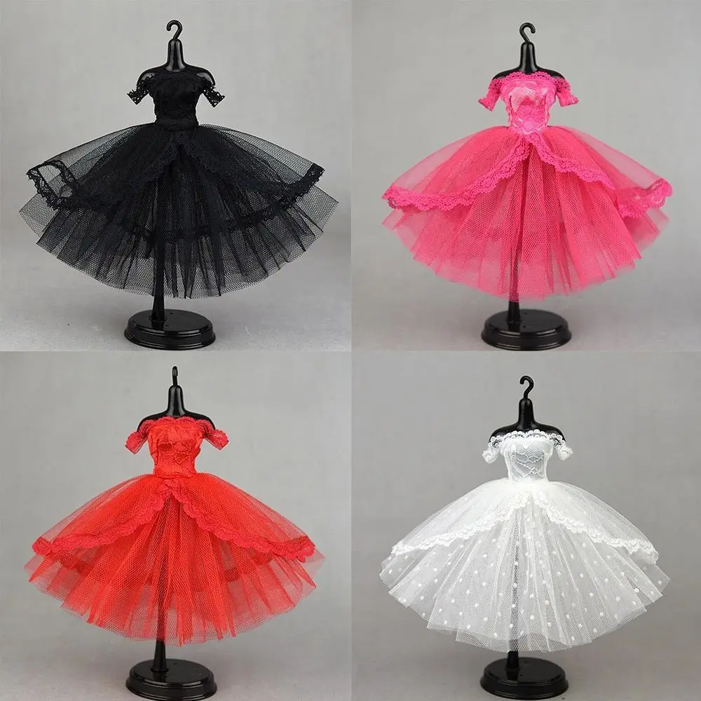 Vestido de muñeca Blythe negro multicapa para fiesta con encaje - imagen 5