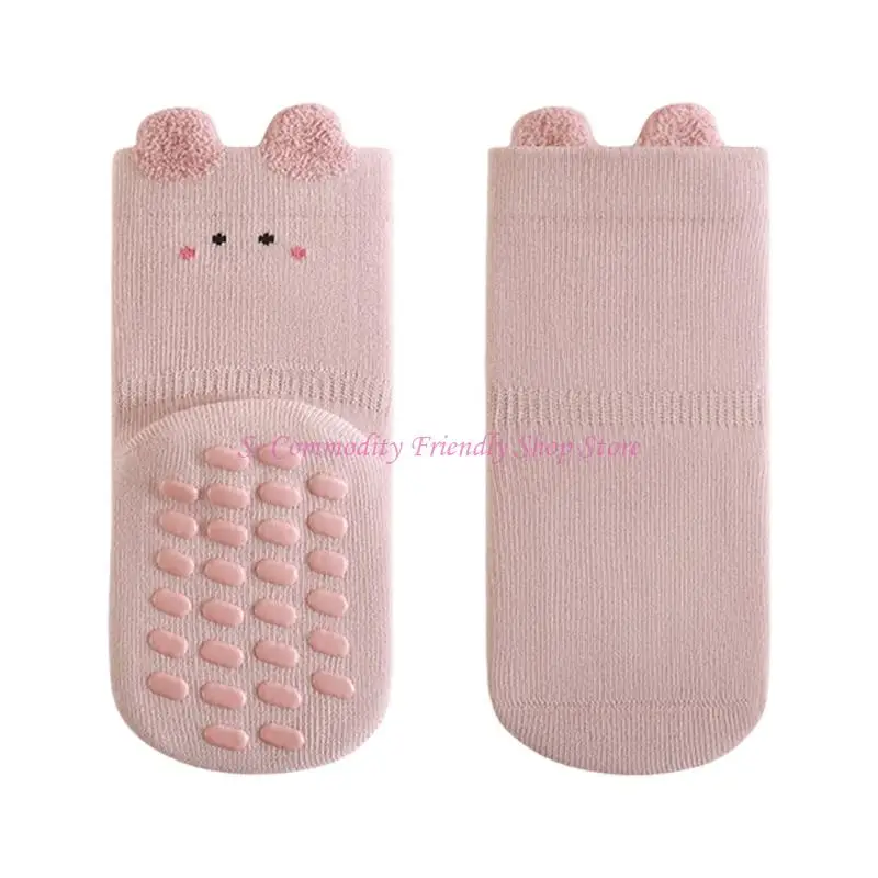 Calcetines antideslizantes bebé de algodón peinado suave para caminar - imagen 3