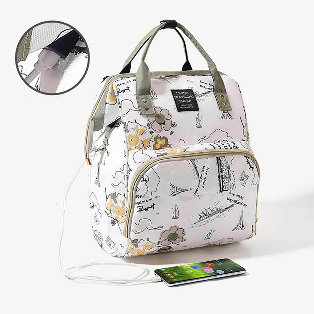 Bolso de madre y bebé multifuncional alta gama con puerto carga USB - imagen 4