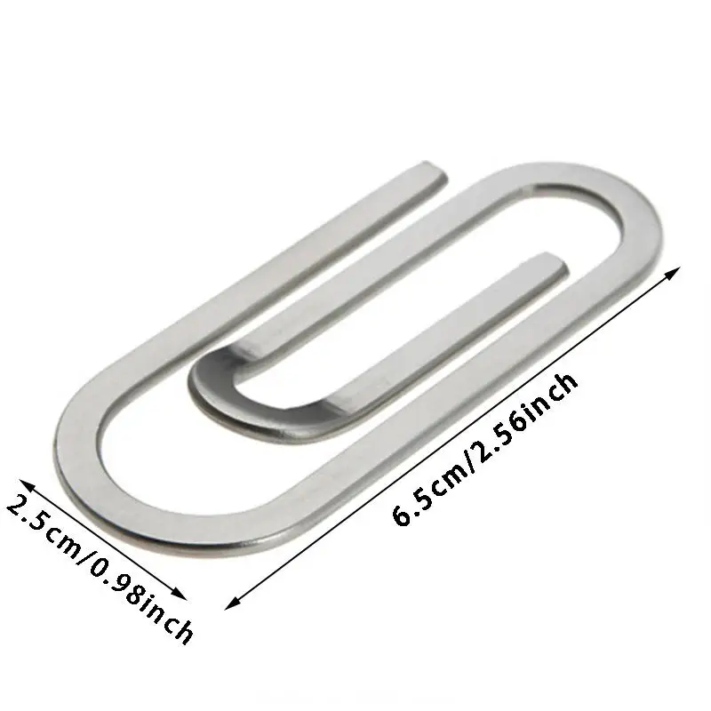 Clip metálico plateado para billetes y tarjetas