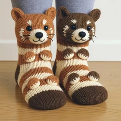 Calcetines de animales 3D cálidos para otoño e invierno