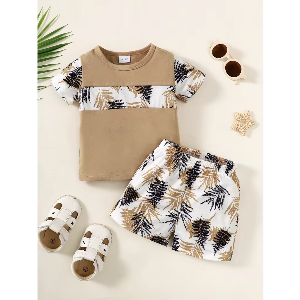Conjunto playero para bebé 1-3 años: top y shorts de verano
