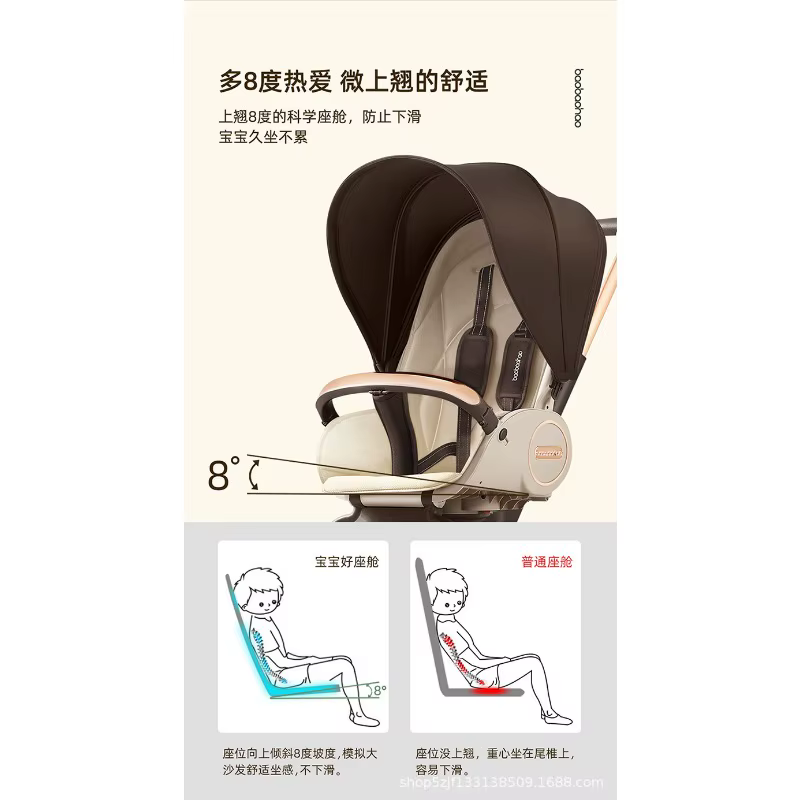 Coche plegable reversible desde recién nacido – Cochecito alto para bebé - imagen 5