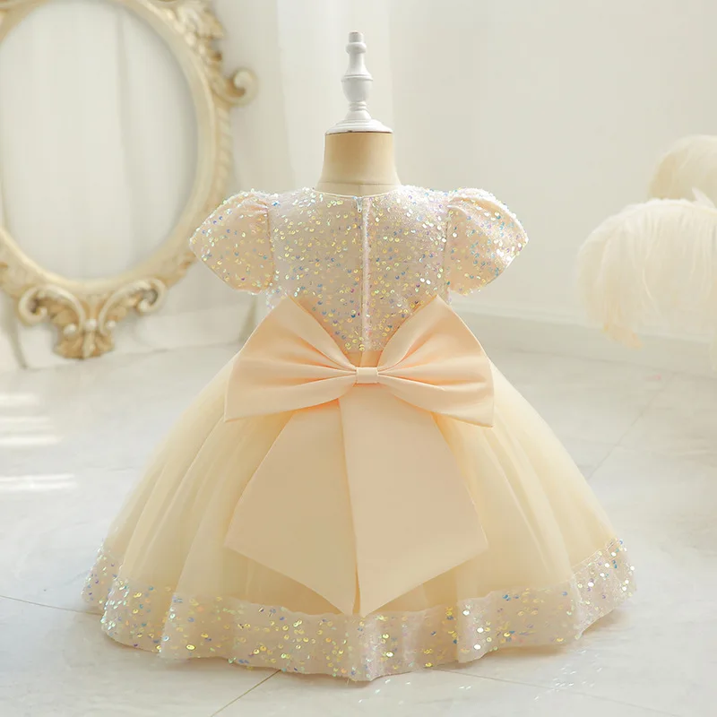 Vestido de fiesta con lentejuelas y tul esponjoso estilo princesa - imagen 2