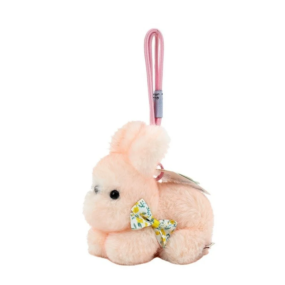 Llavero de peluche con conejo y lazo suave para bolso - imagen 3