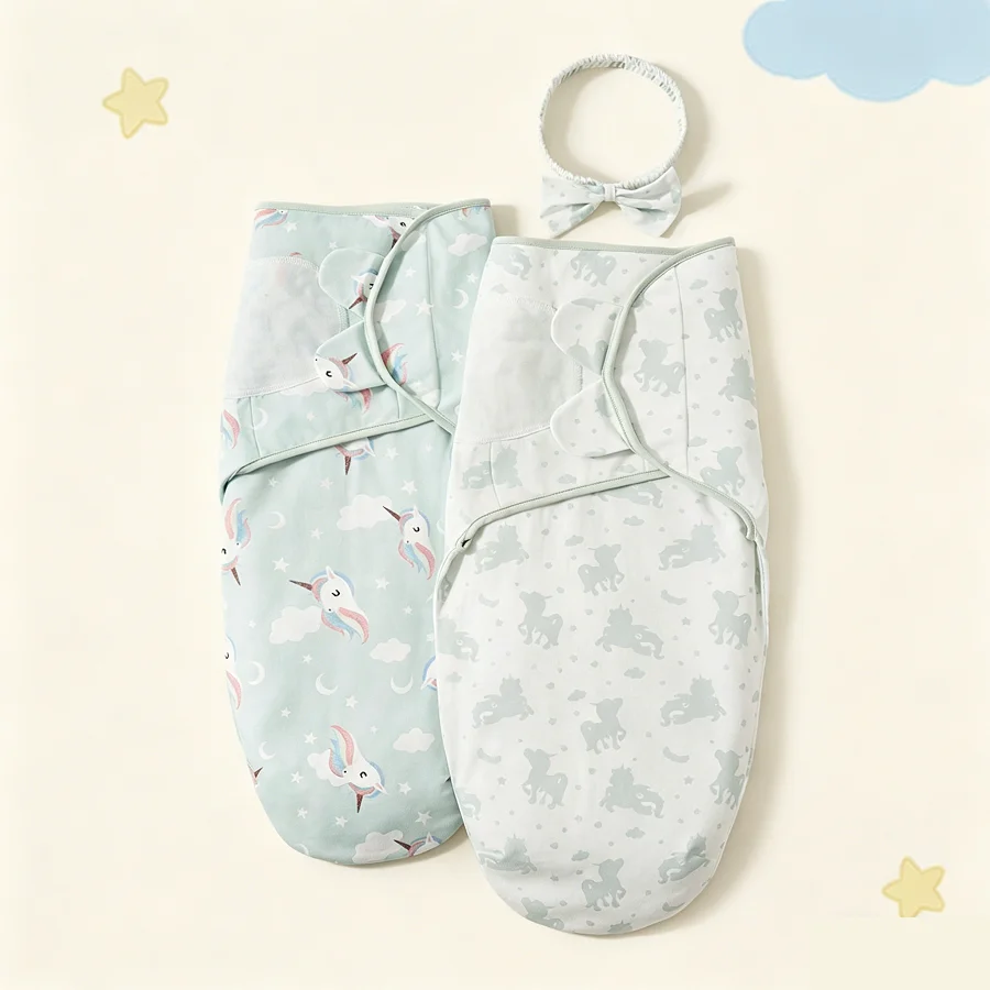 Juego de 3 pañales suaves para bebé presentación frontal