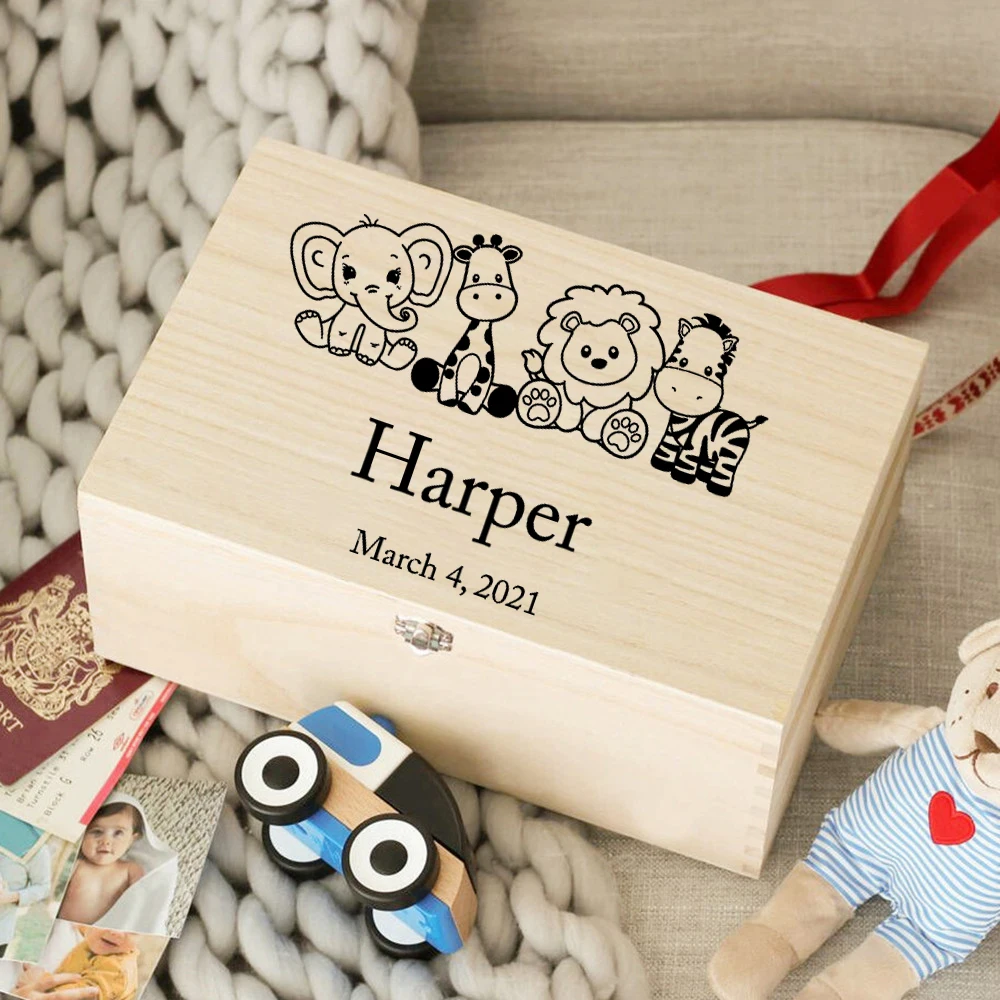 Caja personalizada con nombre de bebé