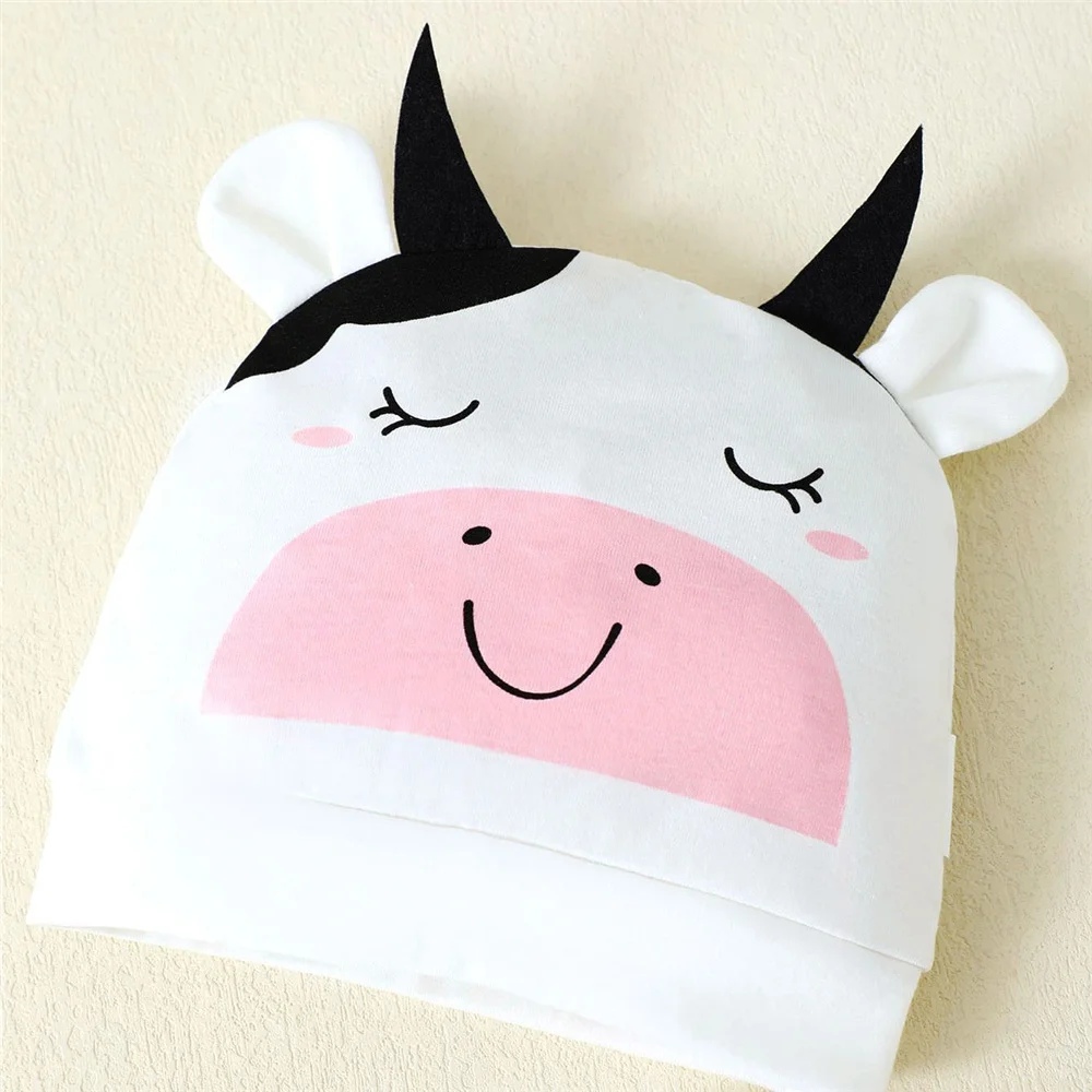 Mono disfraz de vaca bebé de manga corta con sombrero verano dulce - imagen 4