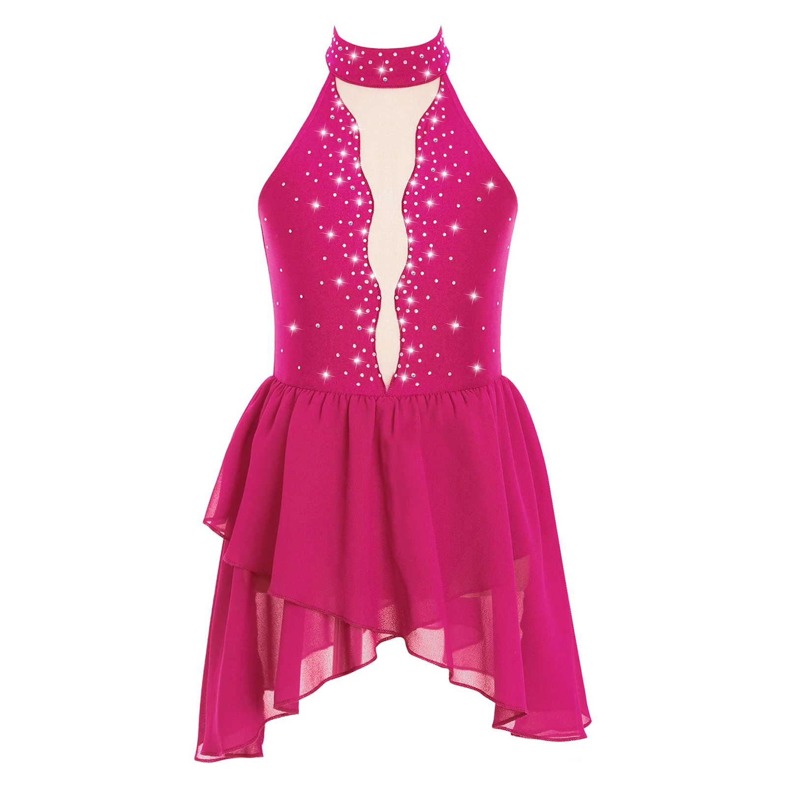 Maillot de ballet para niñas con pedrería brillante sin mangas - imagen 3