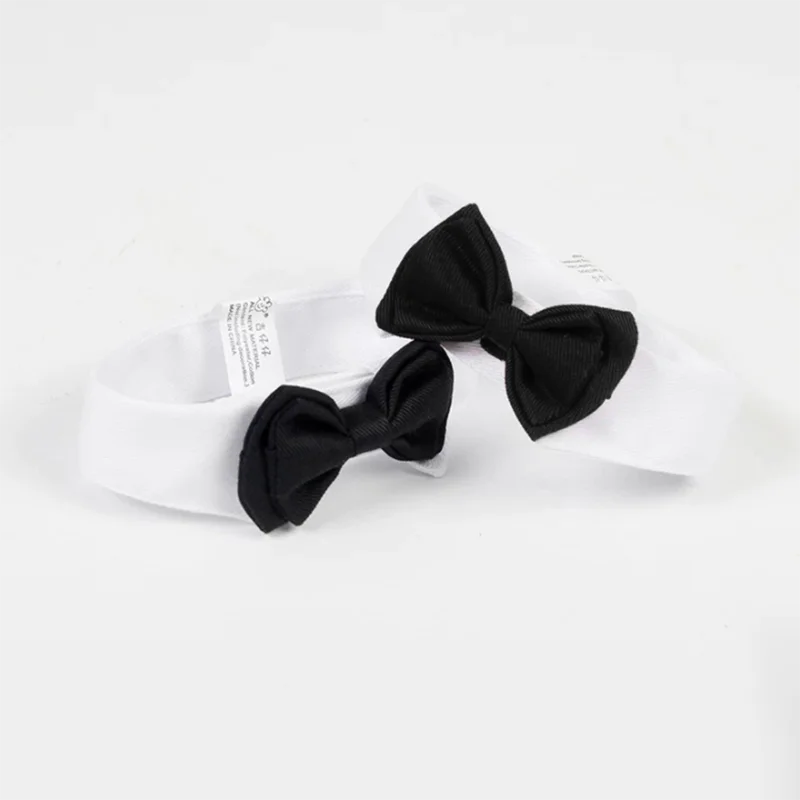 Corbata negra para mascotas ajustable con velcro - imagen 2