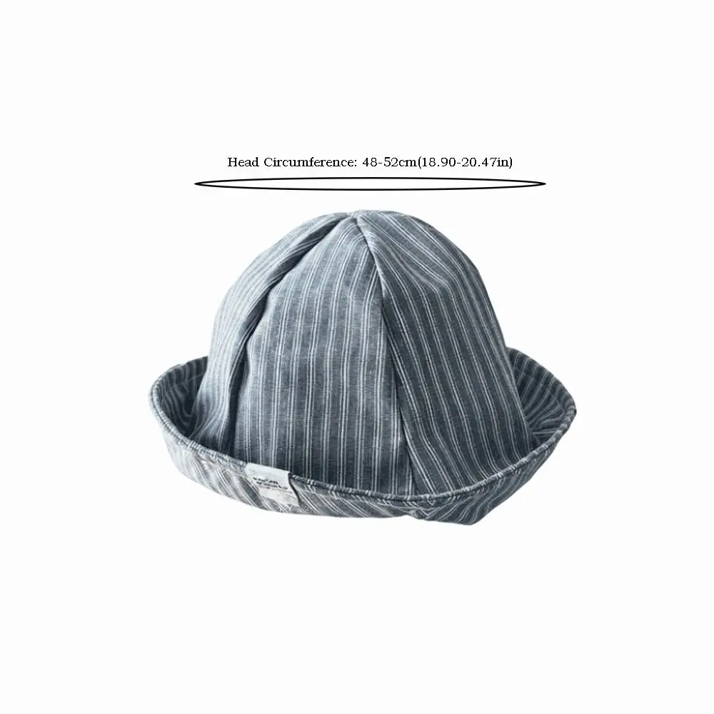 Gorro panamá de algodón para bebé con rayas suaves y visera - imagen 4