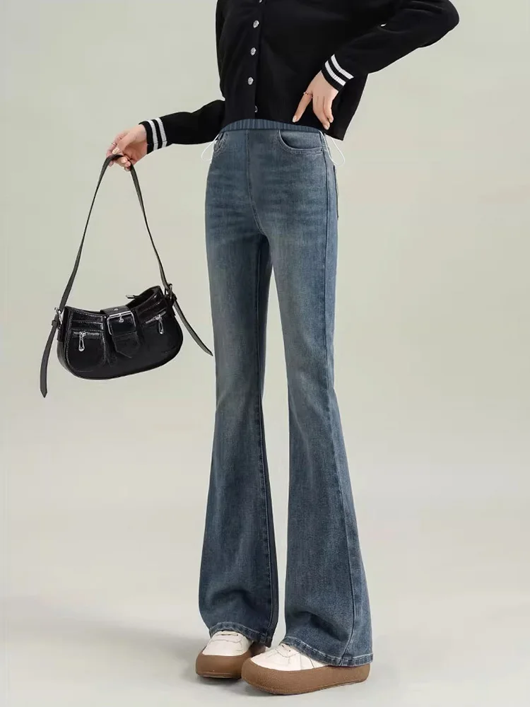 Pantalones vaqueros premamá con cordón elástico y sin soporte - imagen 4