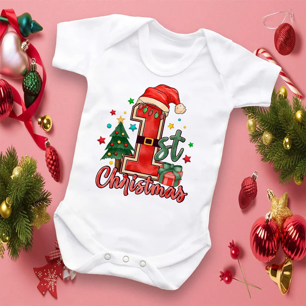 Mono navideño de algodón para bebé con primer estampado festivo - imagen 5