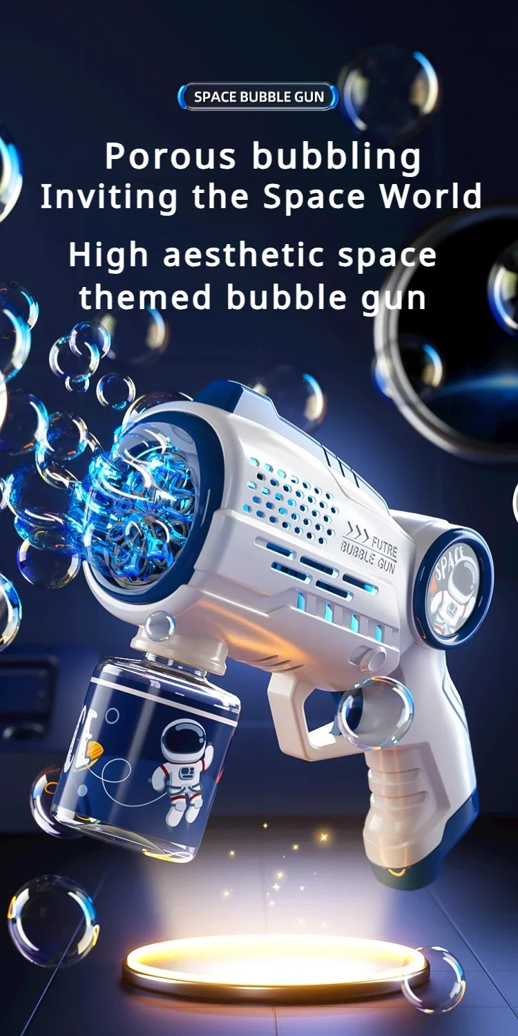 Pistola de burbujas espacial eléctrica CONUSEA con diseño de astronauta