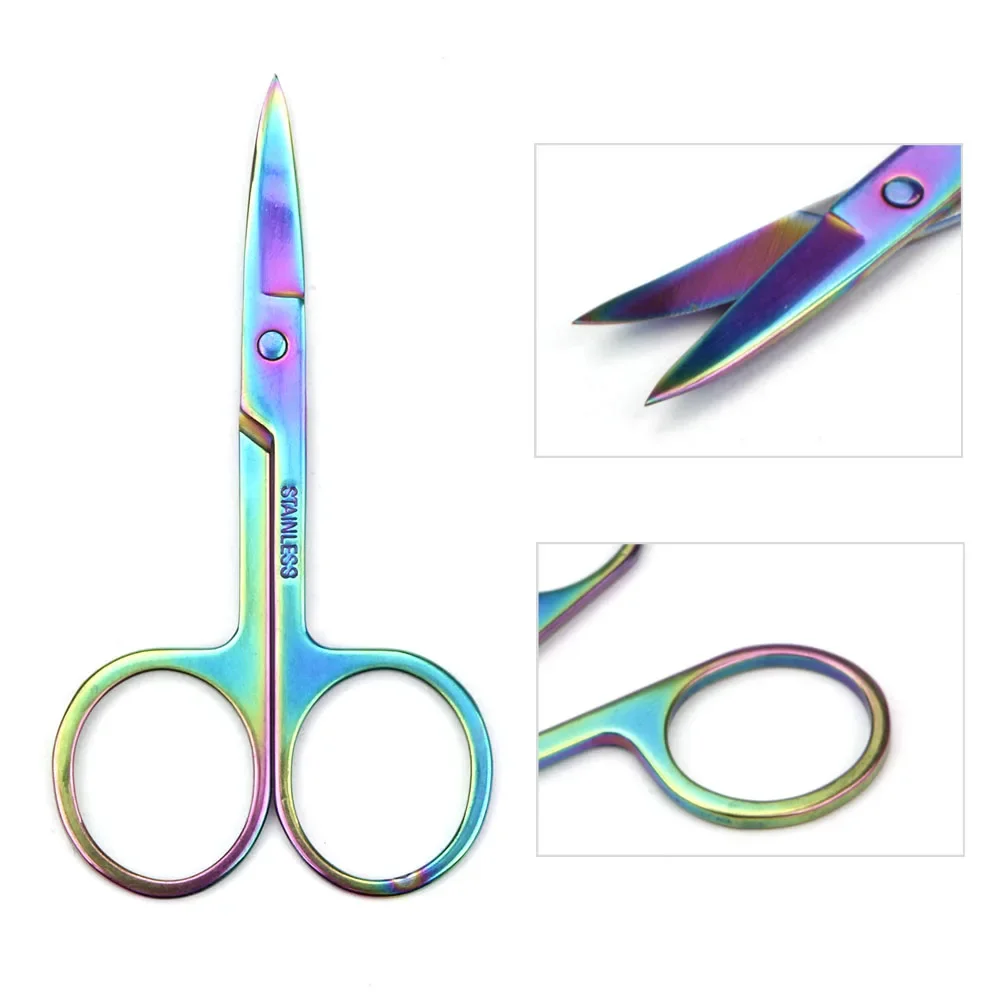 Tijeras para cutículas de acero inoxidable curvas, uso profesional