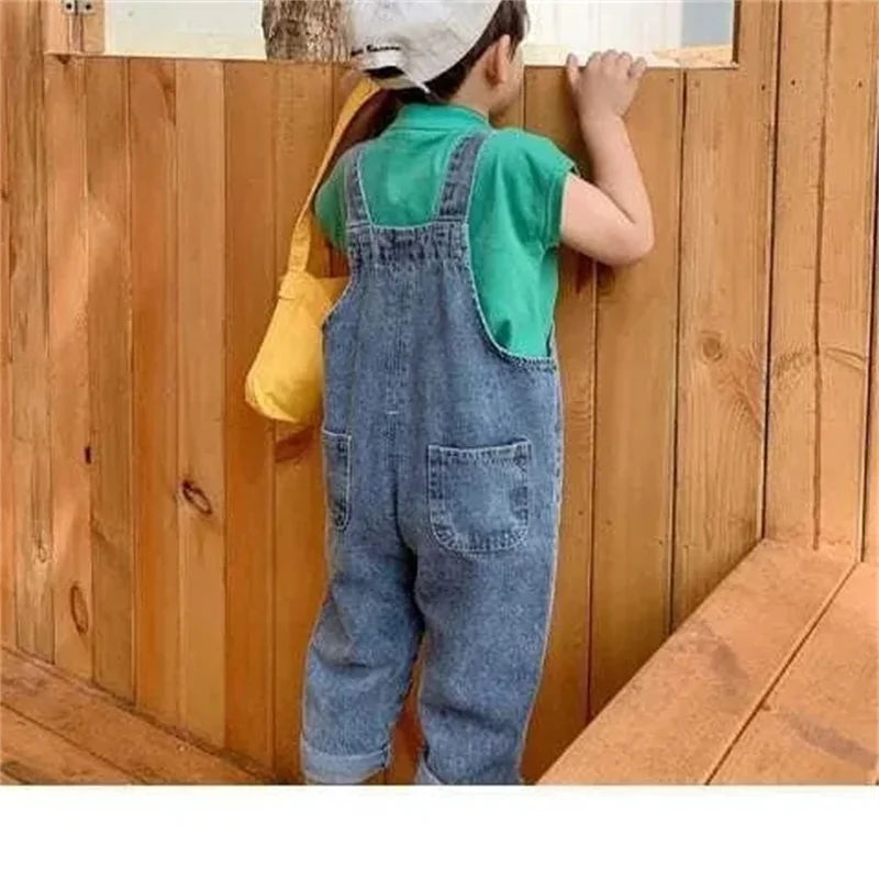 Monos de mezclilla para niños y bebés Moda vaquera primavera y otoño - imagen 4