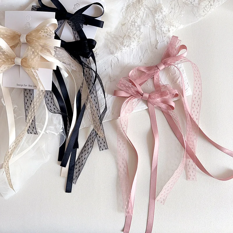 Pinzas de encaje con lazo para niña – Set sweet charm - imagen 4