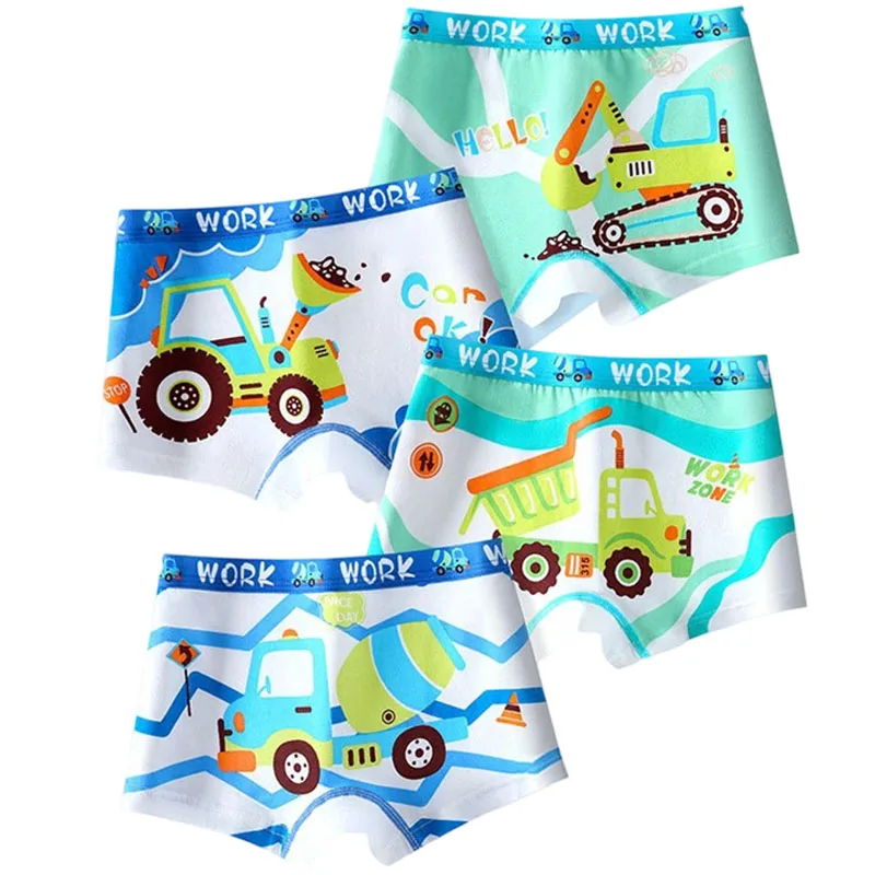 Calzoncillos de algodón para niño – Estampado de coches y camiones