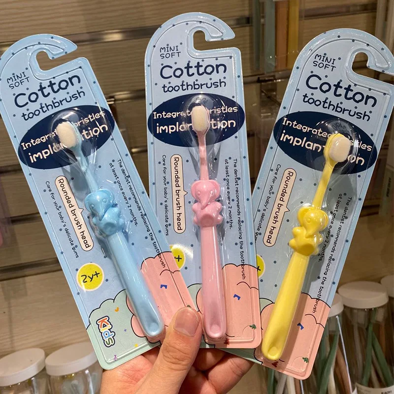 Cepillo de dientes infantil de cerdas suaves – Diseño elefante