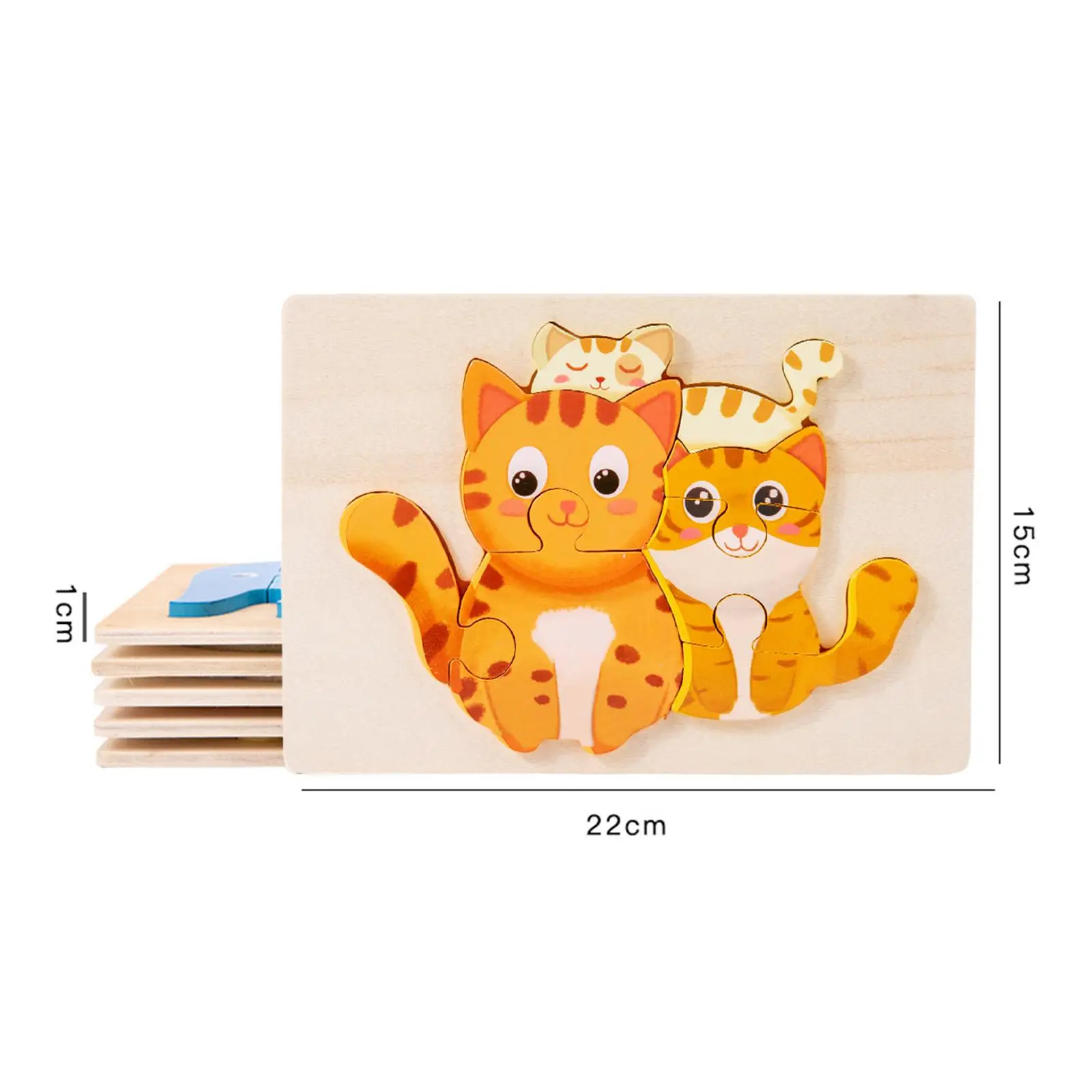 Rompecabezas de animales de madera educativo para preescolar sensorial - imagen 2