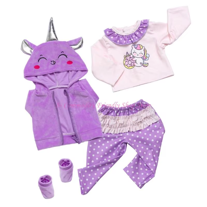 Conjunto de ropa multicolor para muñeca de 18 pulgadas